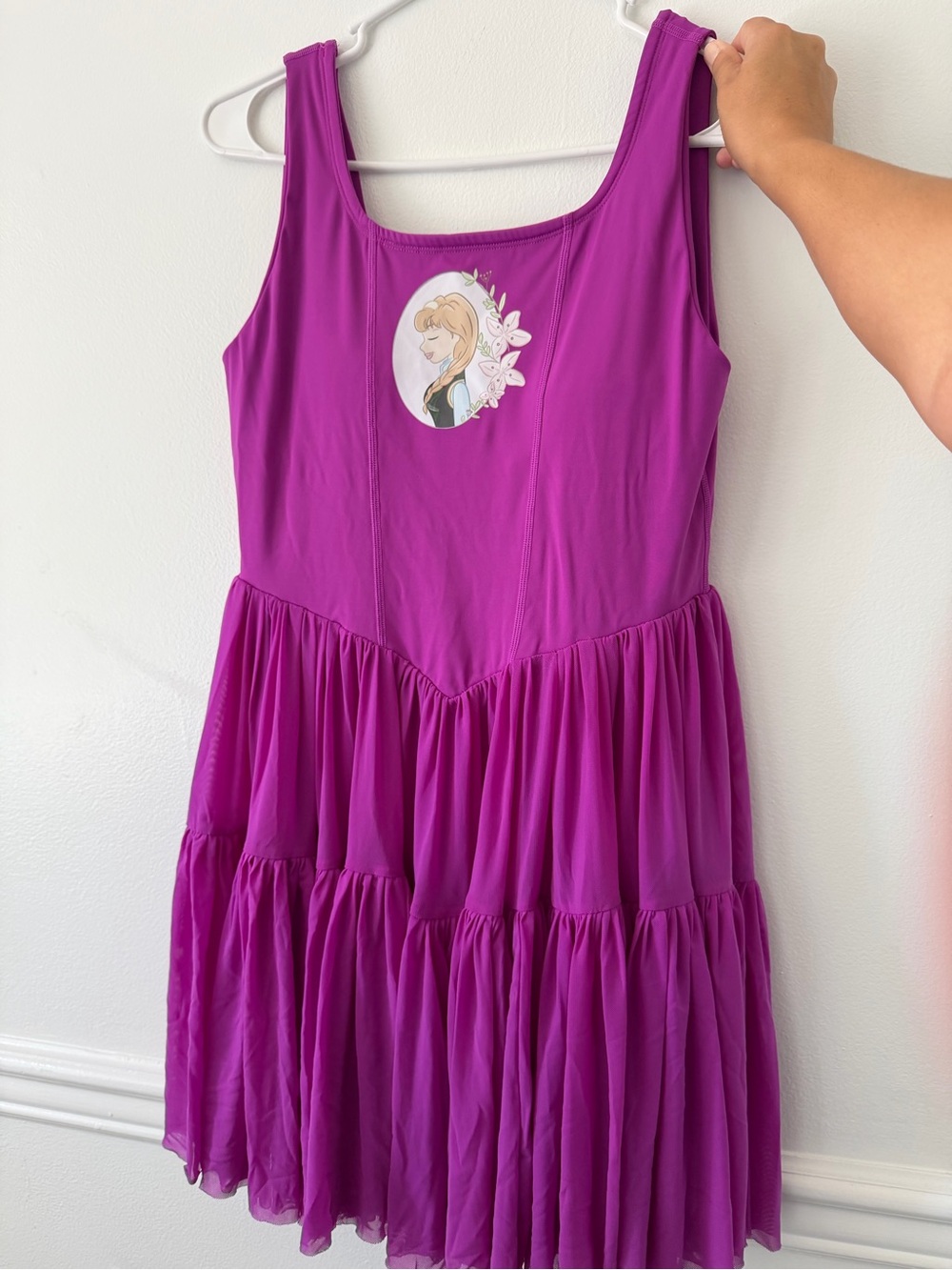 Women’s athletic Sleeveless Dress with Princess Graphic  Purple